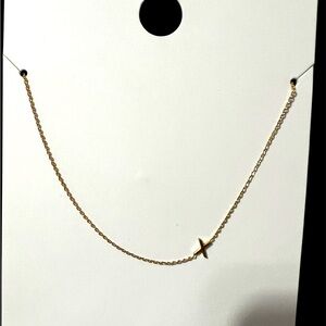 Necklace Gold Plated With an X